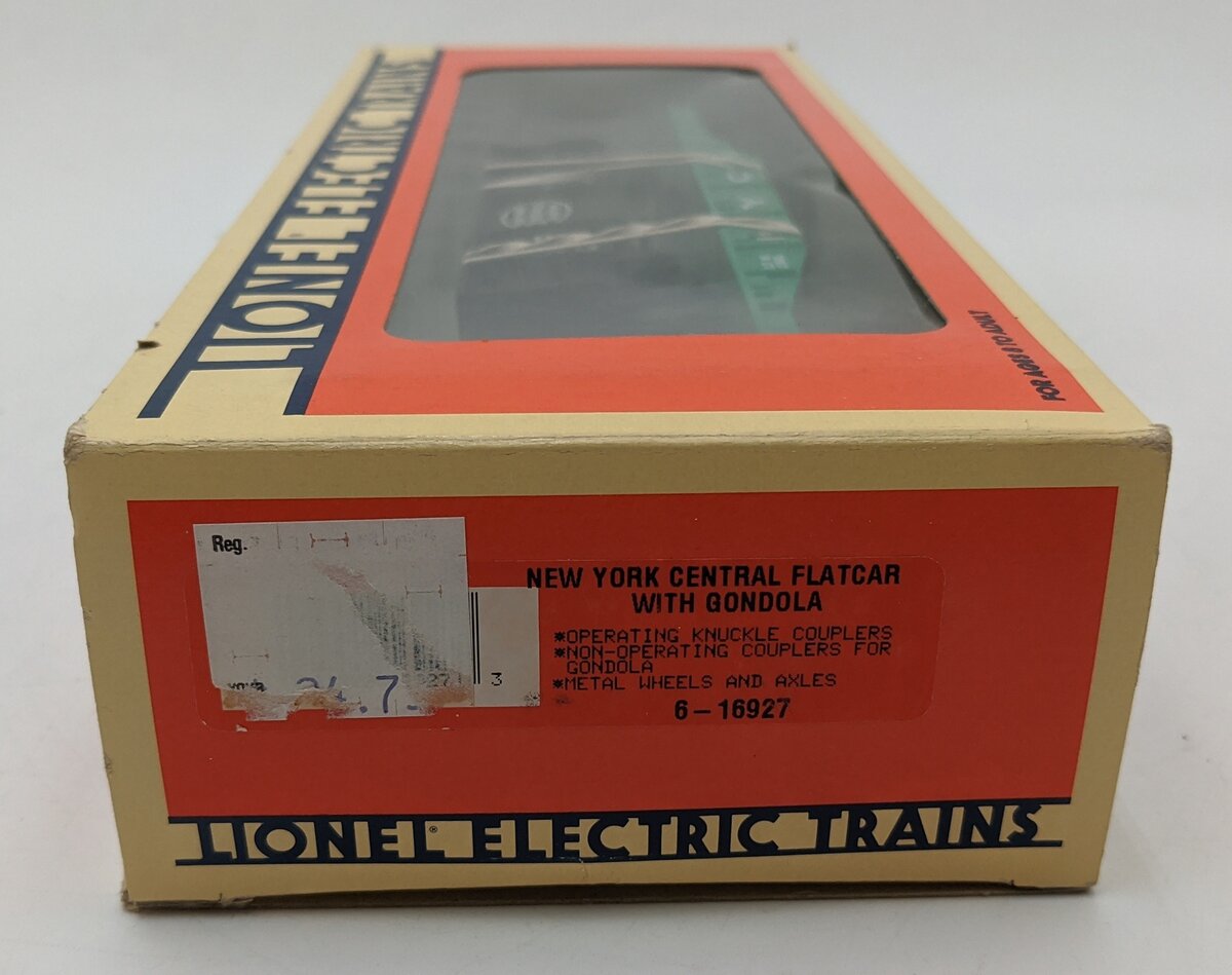 Lionel 6-16927 O Gauge New York Central Flatcar w/ Gondola & Wood Load EX/Box