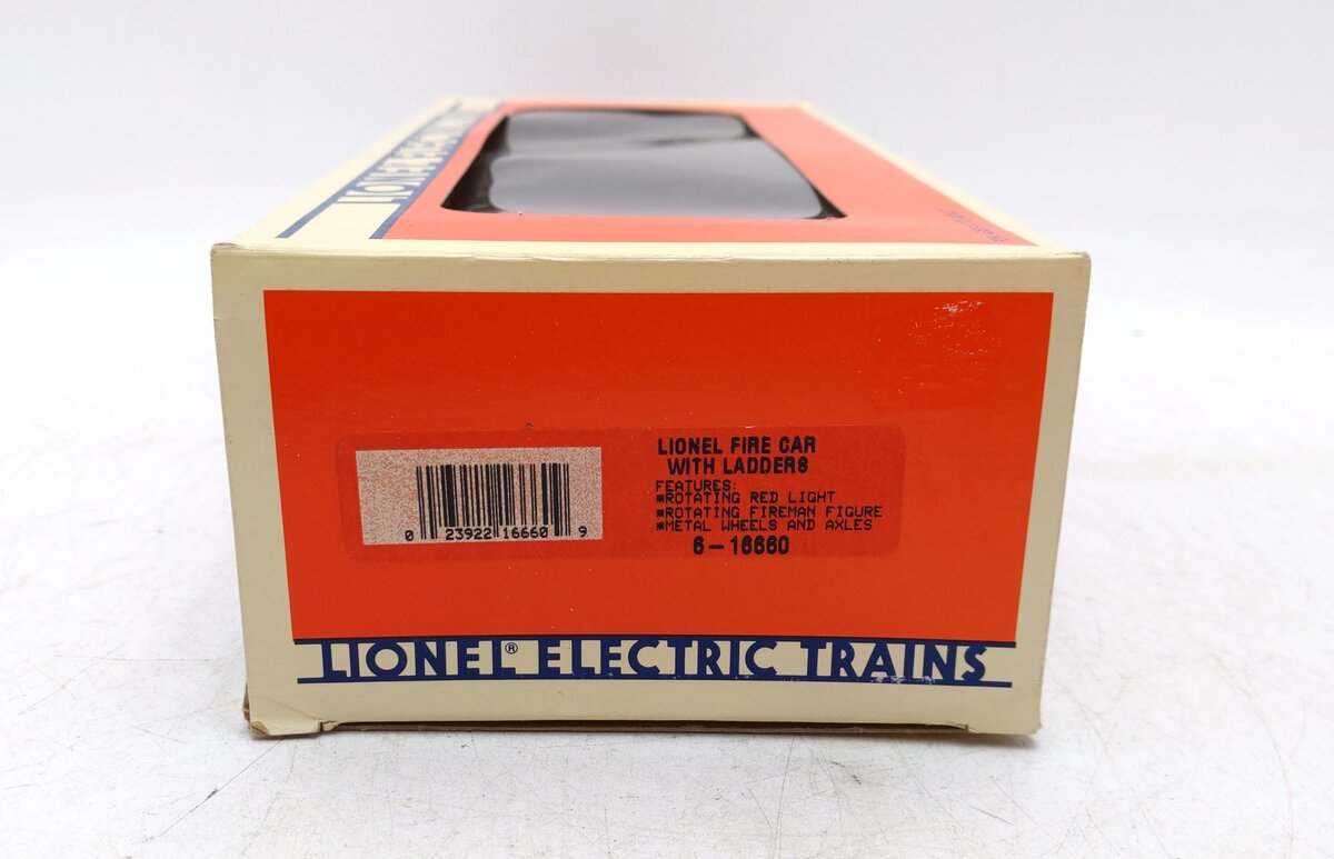 Lionel 6-16660 O Gauge Lionel Operating Fire Car With Ladders (Yellow) LN/Box