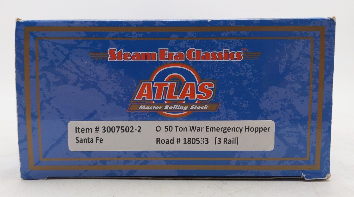 Atlas 3007502-2 O Gauge Santa Fe 50 Ton War Emergency Hopper Car #180533 LN/Box
