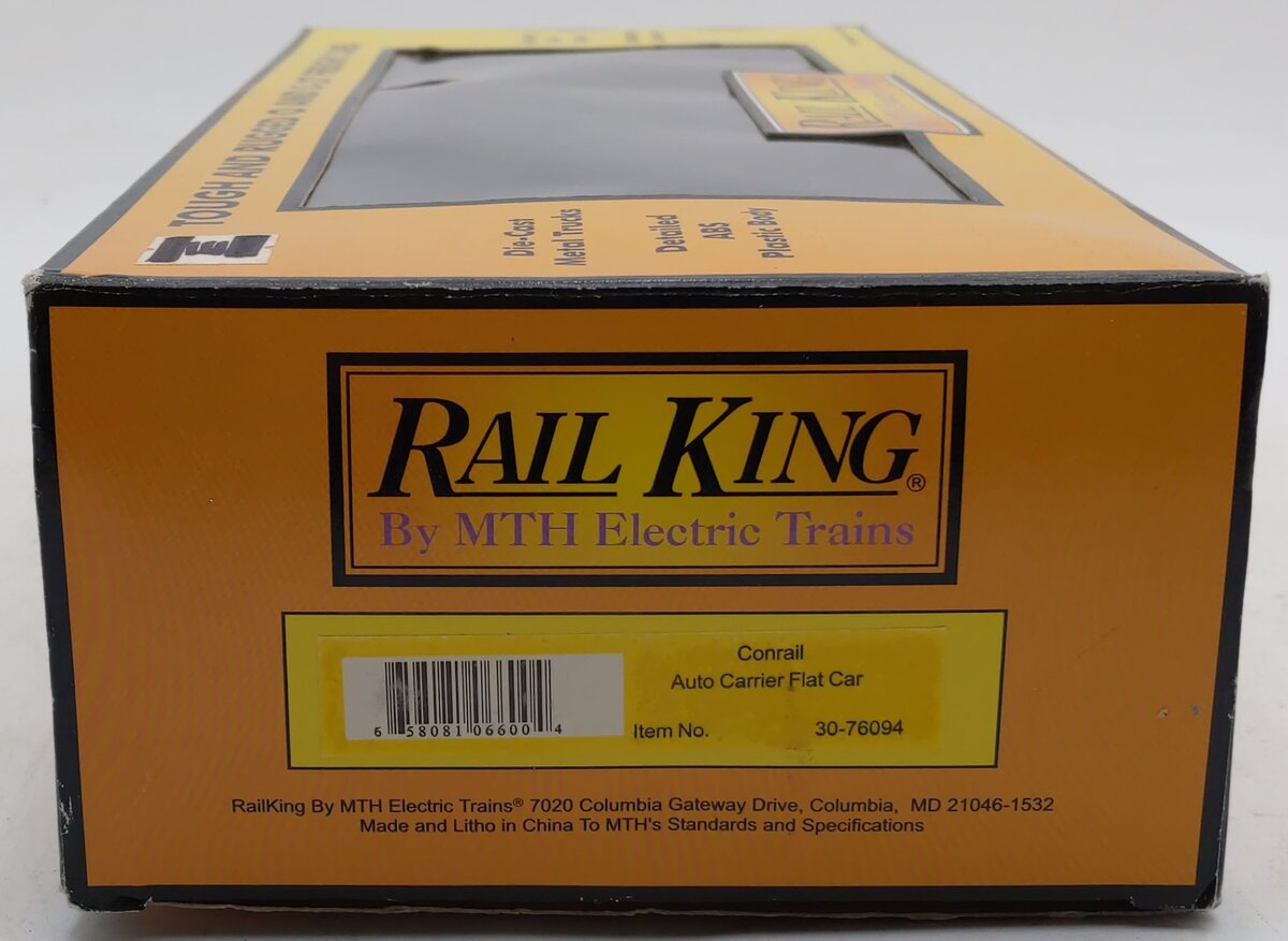 MTH 30-76094 O Conrail Auto Carrier Flatcar w/ Cars #94061 EX/Box