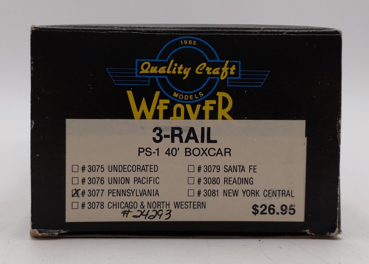 Weaver O Gauge Pennsylvania PS- 1 40' Boxcar No. 24293 LN/Box