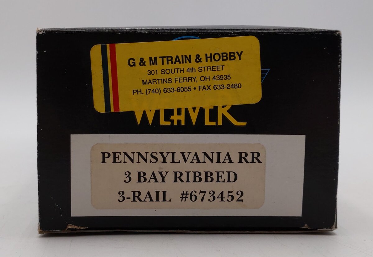 Weaver O Scale Pennsylvania Railroad 3 Bay 3 Rail Ribbed Hopper #673452 LN/Box