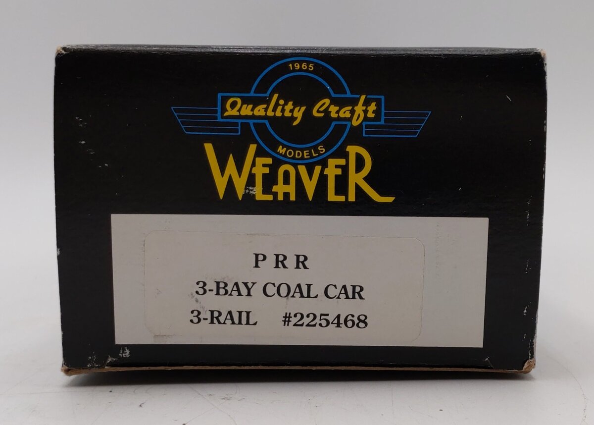 Weaver O Scale PRR 3 Bay 3 Rail Coal Car Hopper #225468 LN/Box