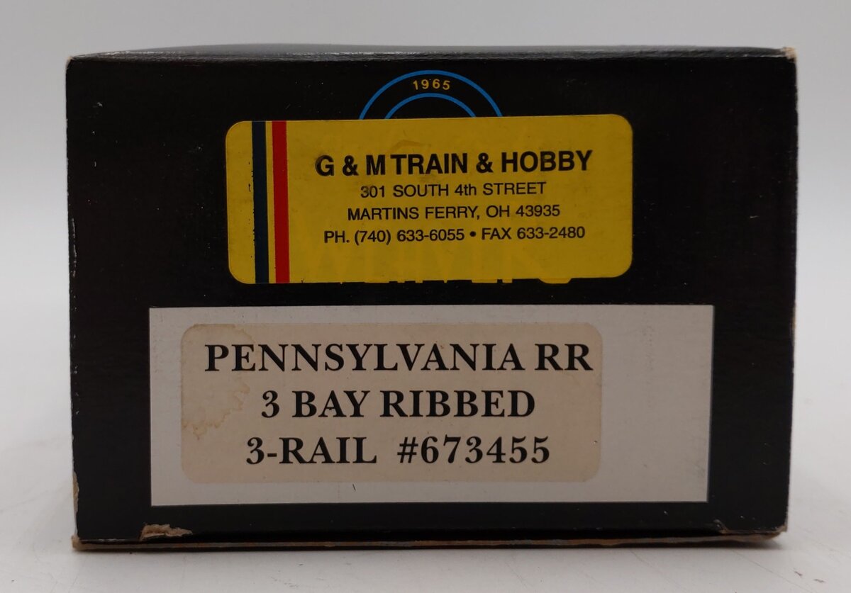 Weaver O Scale Pennsylvania RR 3 Bay 3 Rail Ribbed Hopper #673455 LN/Box
