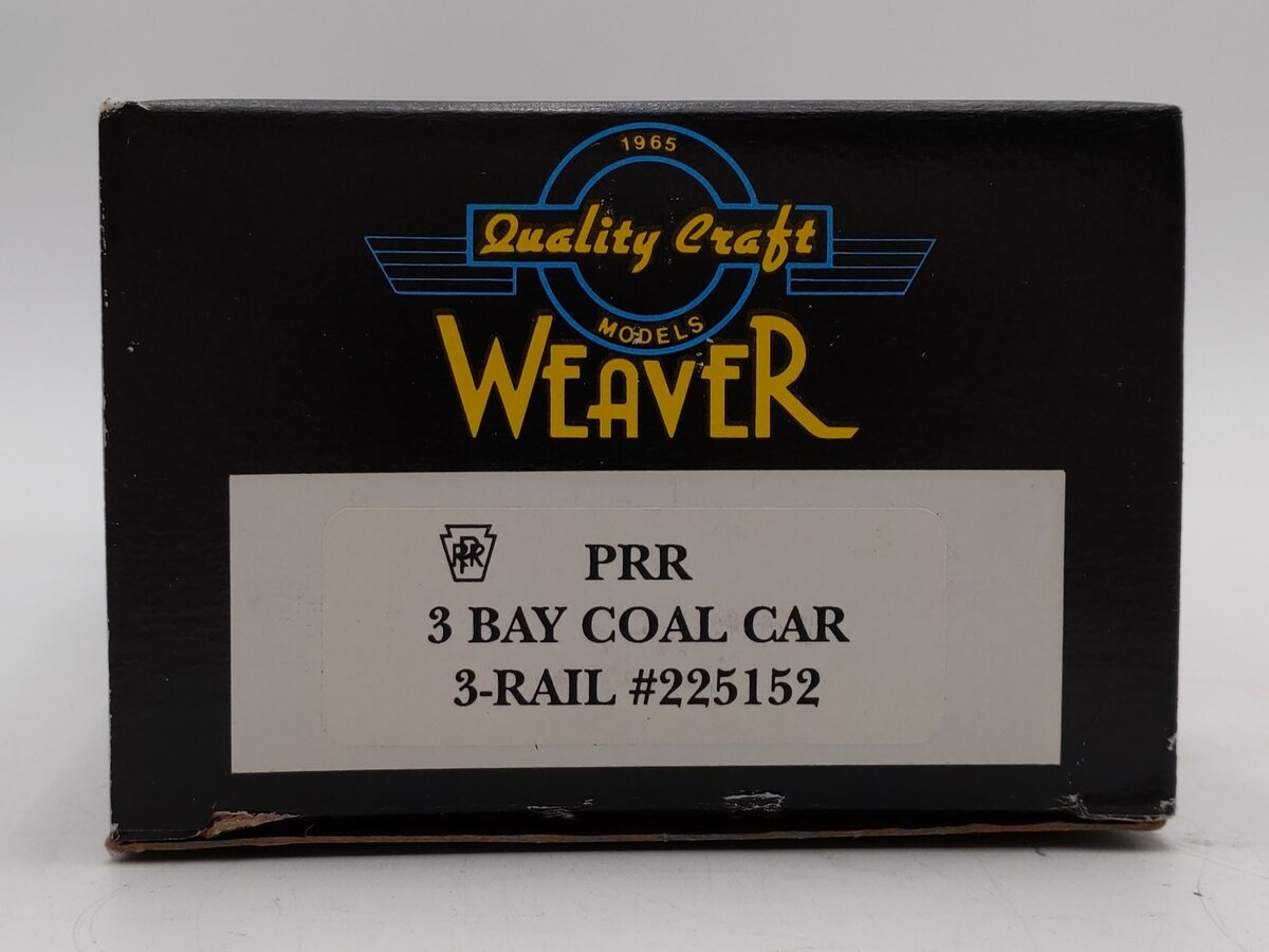 Weaver O Scale PRR 3 Bay 3 Rail Coal Car Hopper #225152 LN/Box