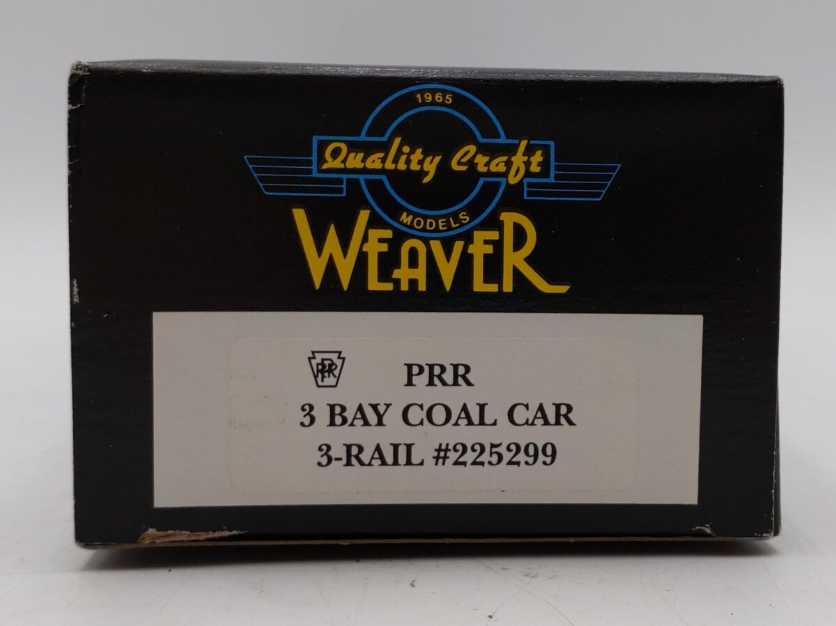 Weaves O Scale PRR 3 Bay 3 Rail Coal Car Hopper #225299 LN/Box