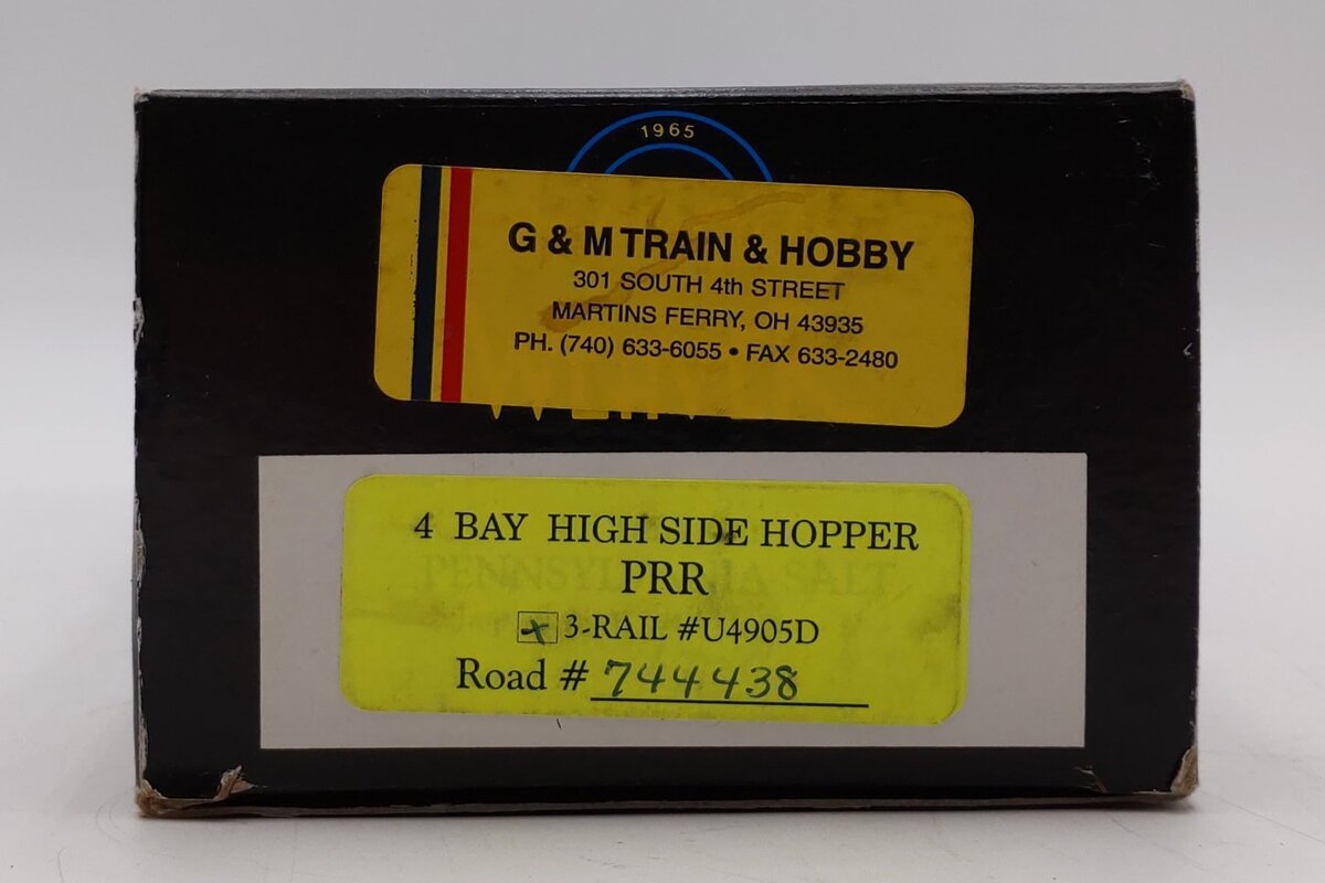 Weaver O Scale 4 Bay 3 Rail Pennsylvania Railroad High Side Hopper #744438 LN/Box