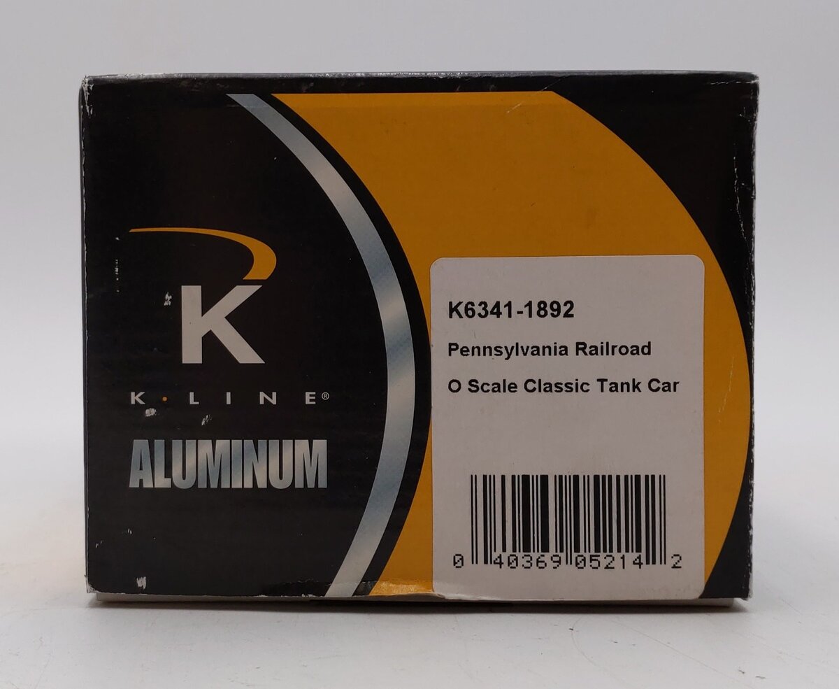 K-Line K6341-1892 O Gauge Pennsylvania Single Dome Aluminum Tank Car #6341892 LN/Box