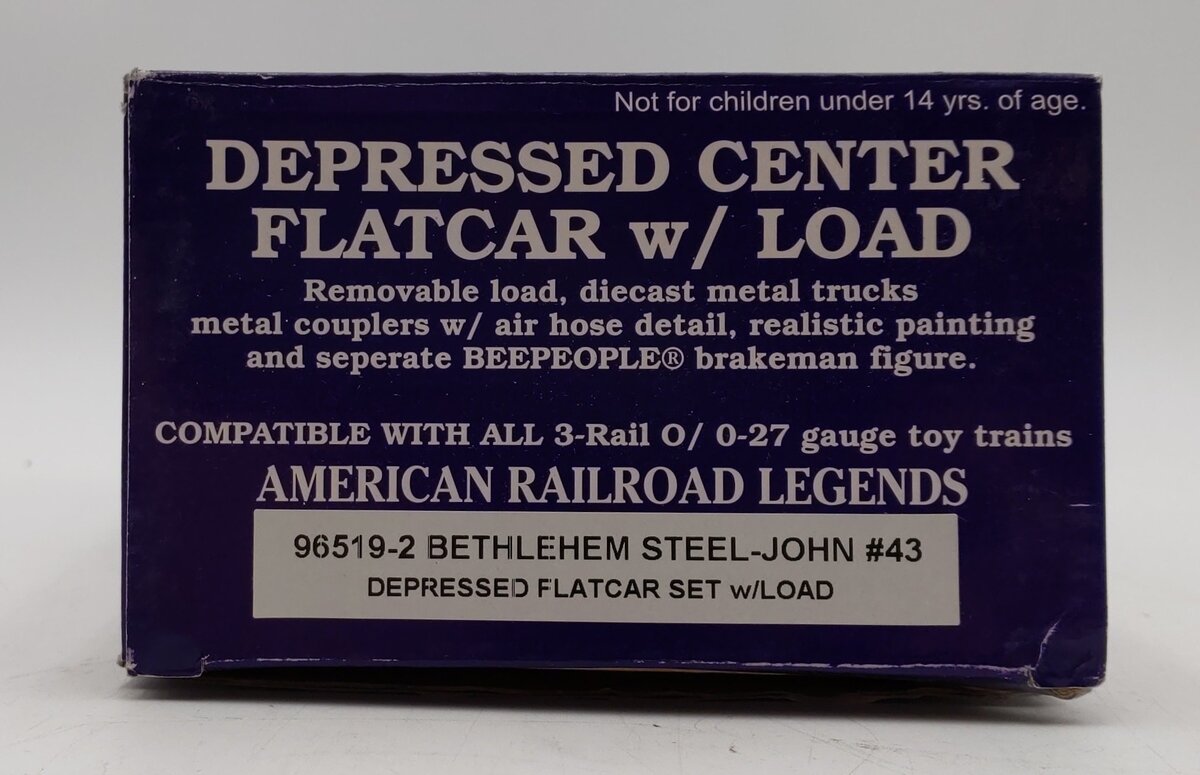 RMT 96519-5 O Gauge Bethlehem Steel-Lack Depressed Flatcar w/Load #44 LN/Box