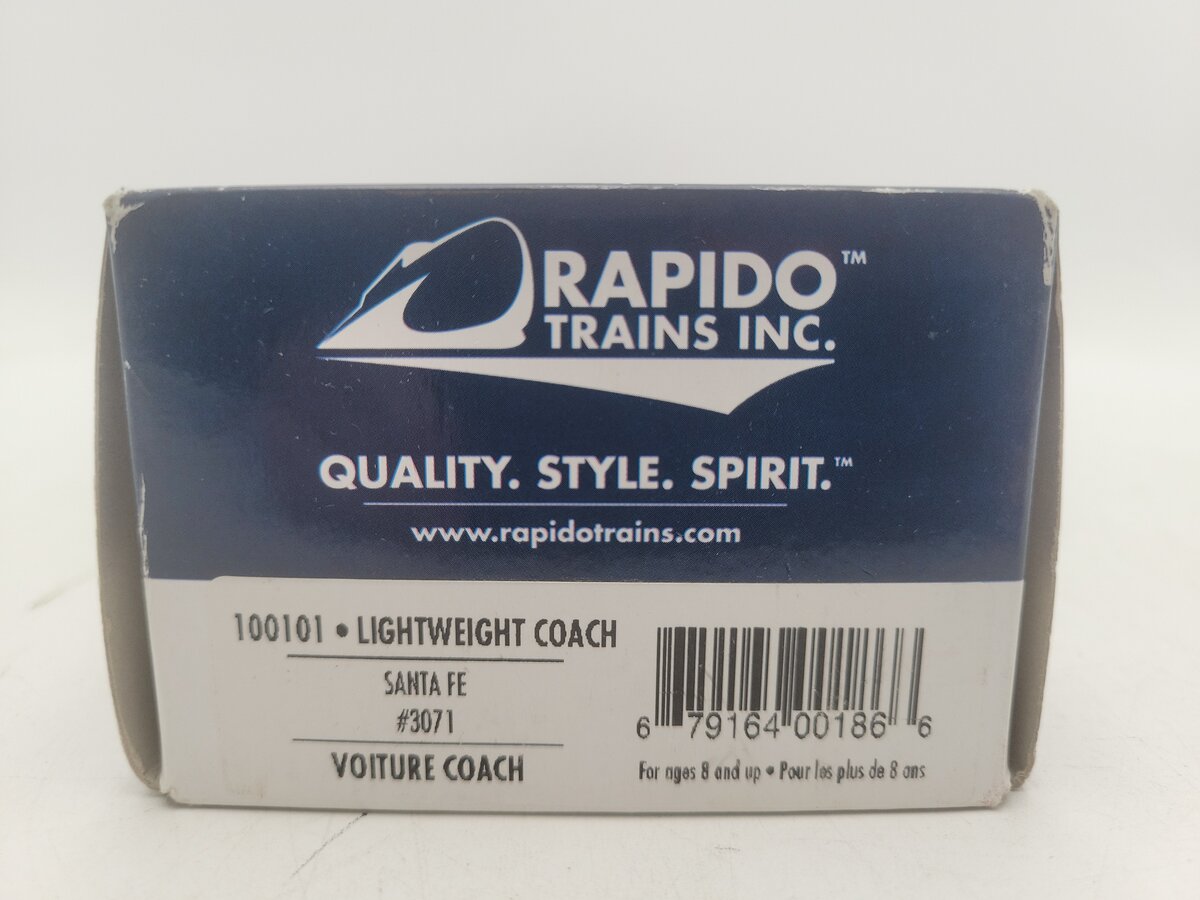 Rapido 100101 HO Scale Santa Fe Lightweight Voiture Coach #3071 EX/Box