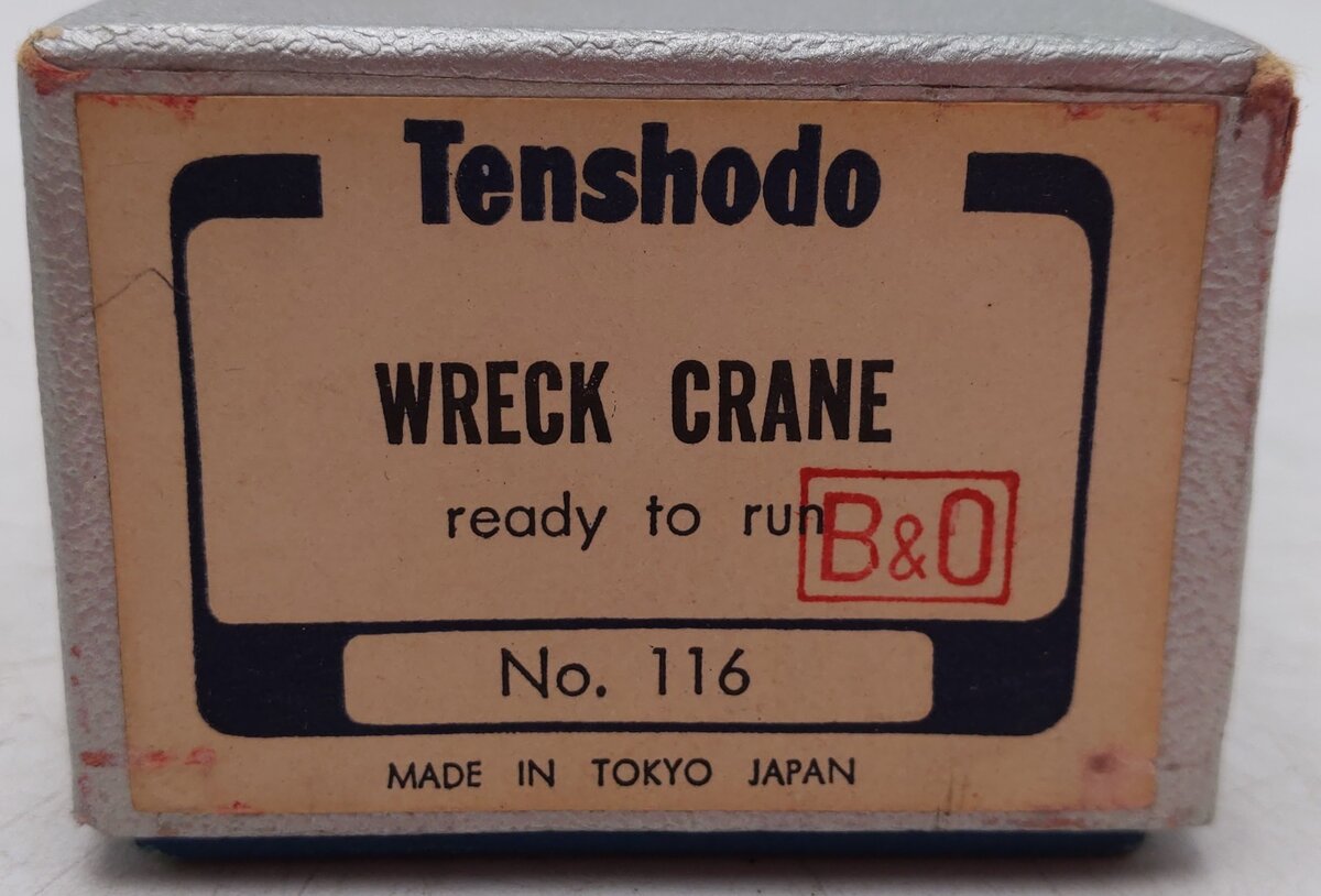 Tenshodo 116 HO Scale BRASS Baltimore & Ohio Wreck Crane #X45 EX/Box
