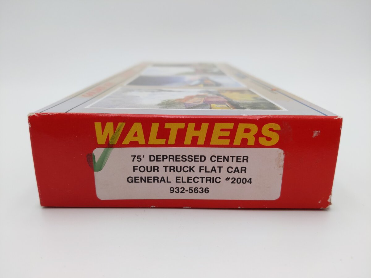 Walthers 932-5636 HO GE 75' Depressed Center Four Truck Flat Car Road #2004 Kit MT/Box