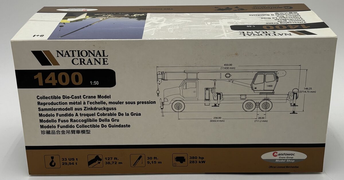 TWH Collectibles 1:50 National Crane 1400 Manitowoc Telescoping Crane LN/Box