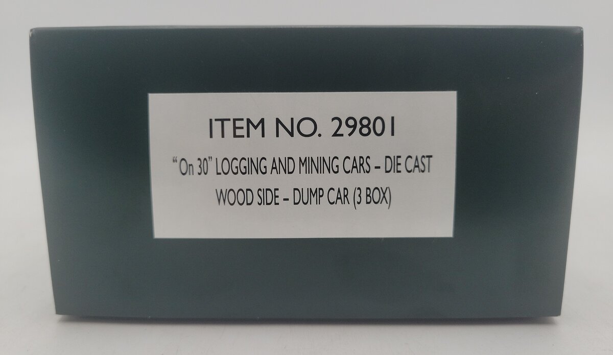 Bachmann 29801 On30 Diecast Logging and Mining Wood Side Dump Cars (Set of 3) EX/Box