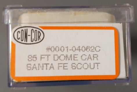 Con-Cor 0001-04062C N 85' Santa Fe Scout Dome Car #504 LN/Box