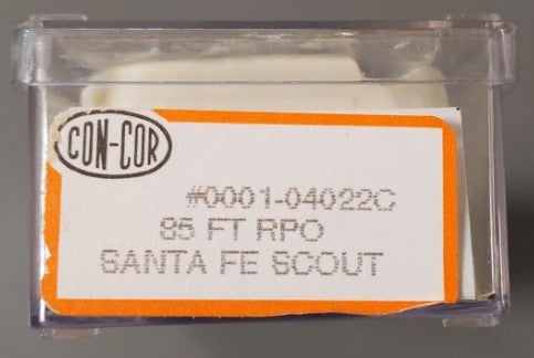 Con-Cor 0001-04022C N Scale Santa Fe "U.S. Mail R.P.O" Passenger Car #3404 LN/Box