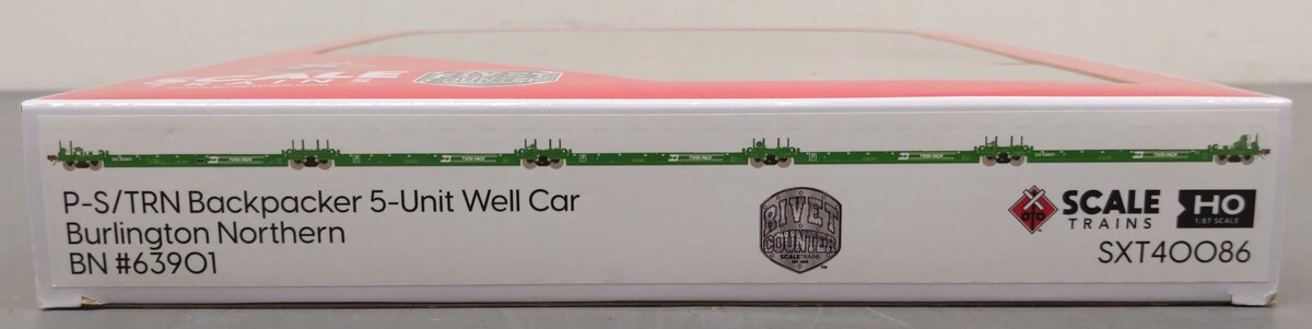 Scale Trains SXT40086 HO Scale BN P-S/TRN Backpacker 5-Unit Well Car #63901 MT/Box