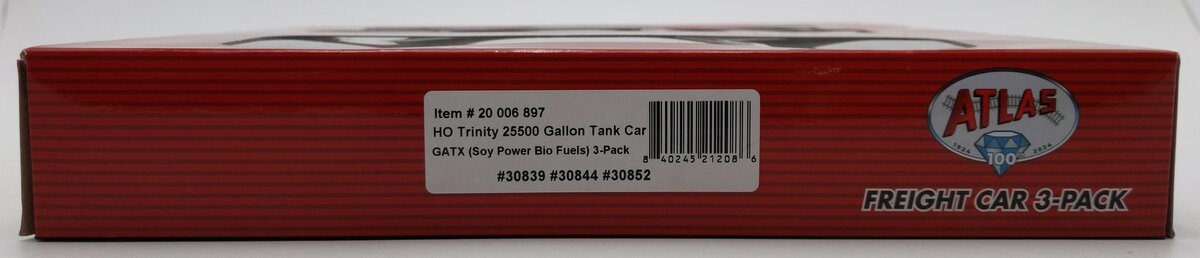 Atlas 20006897 HO GATX Soy Power Bio Fuels Trinity 25,500 Gal Tank Cars