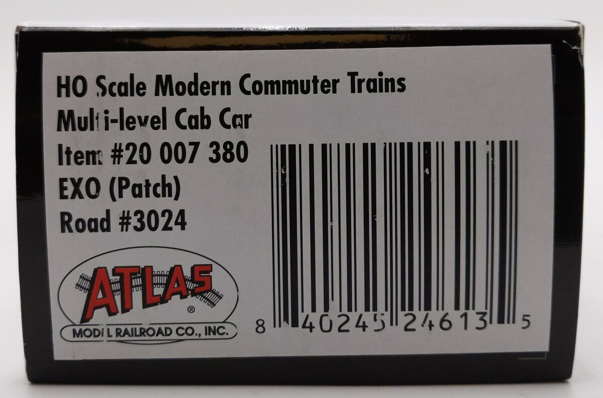 Atlas 20007380 HO Scale EXO Multi Level Commuter Cab Car #3024 LN/Box