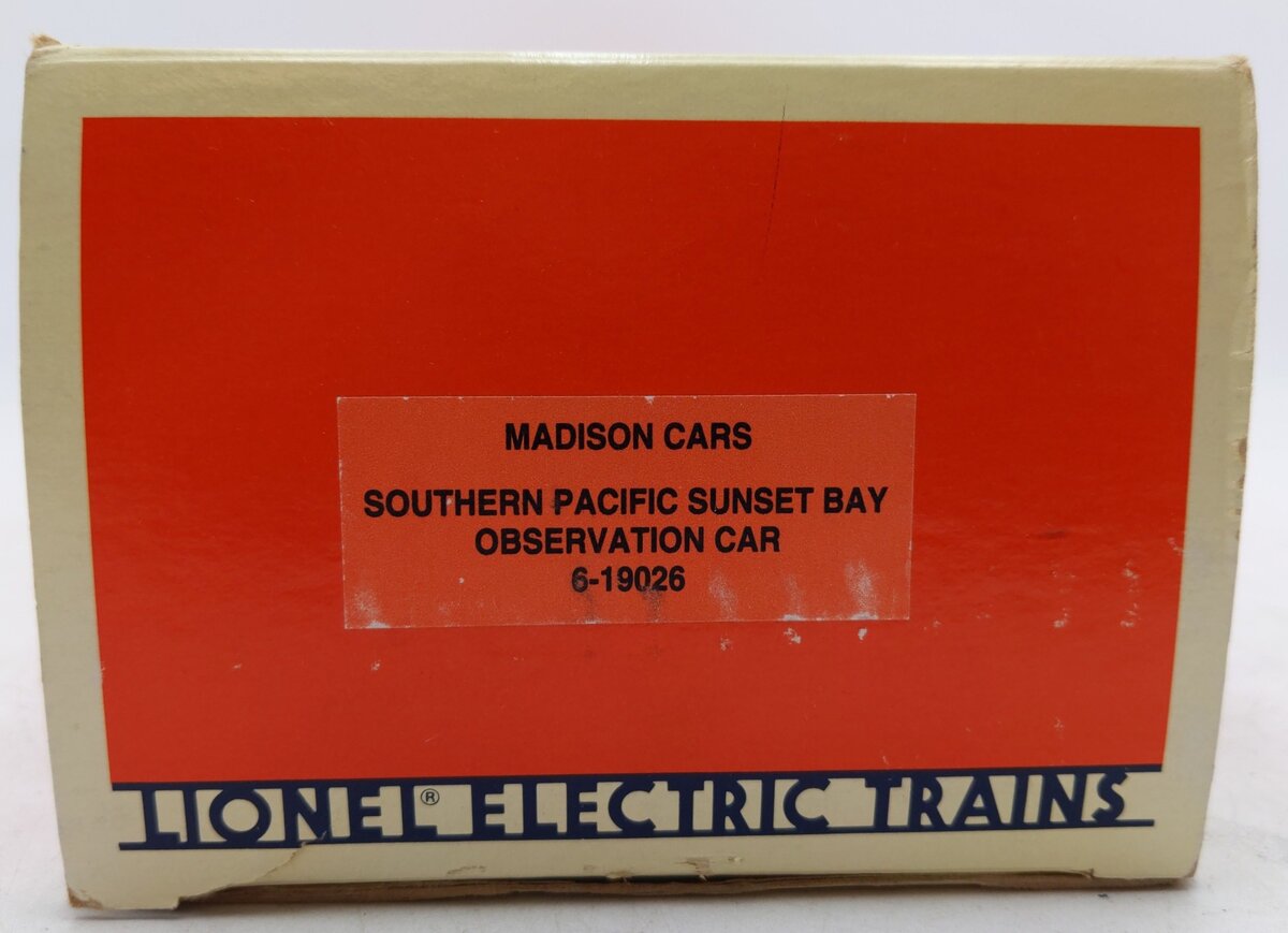 Lionel 6-19026 O Gauge Southern Pacific Madison "Sunset Bay" Observation Car EX/Box