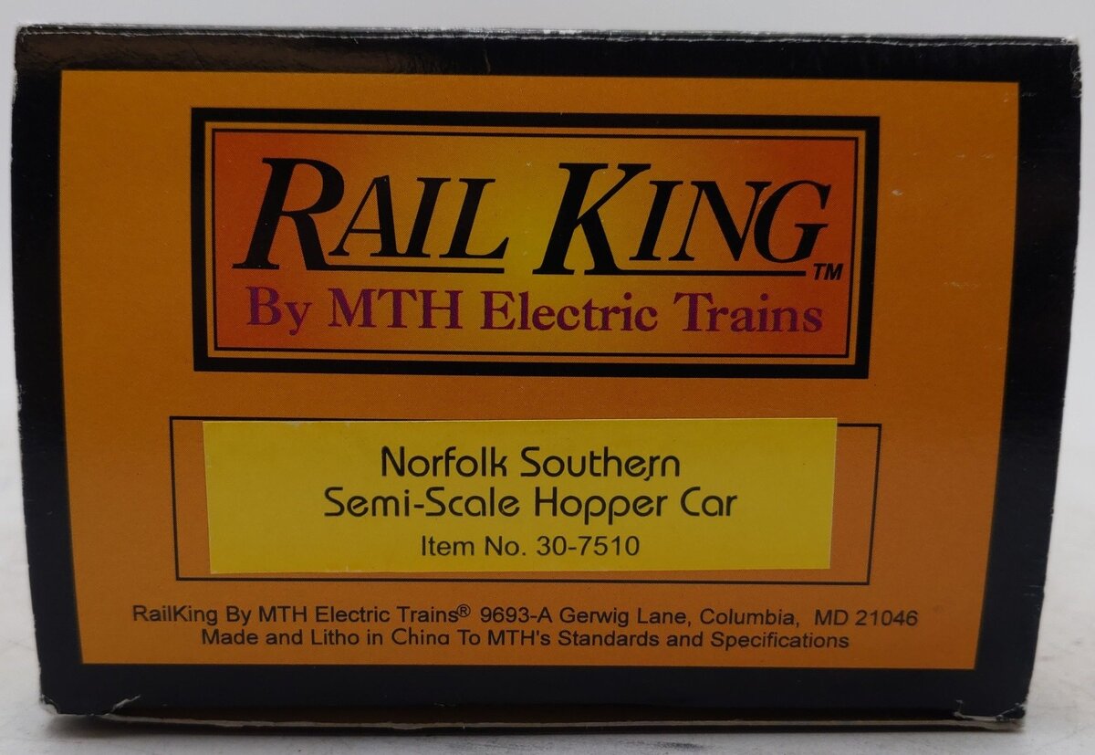 MTH 30-7510 O Gauge Norfolk Southern 4-Bay Hopper With Coal Load #10003 EX/Box