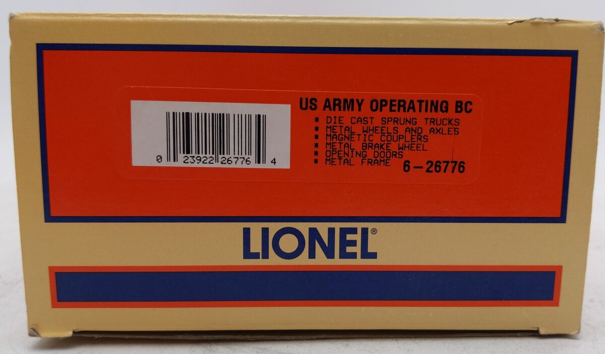 Lionel 6-26776 O Gauge US Army Operating Boxcar #26413 EX/Box