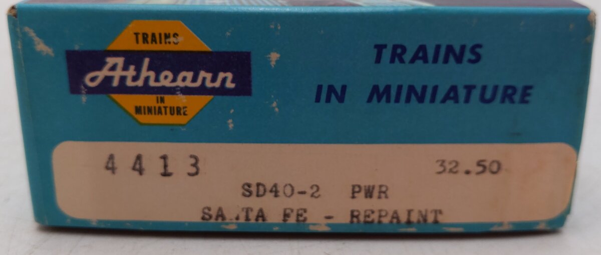 Athearn 4413 HO Scale Santa Fe SD40-2 Powered Diesel Locomotive #5068 EX/Box