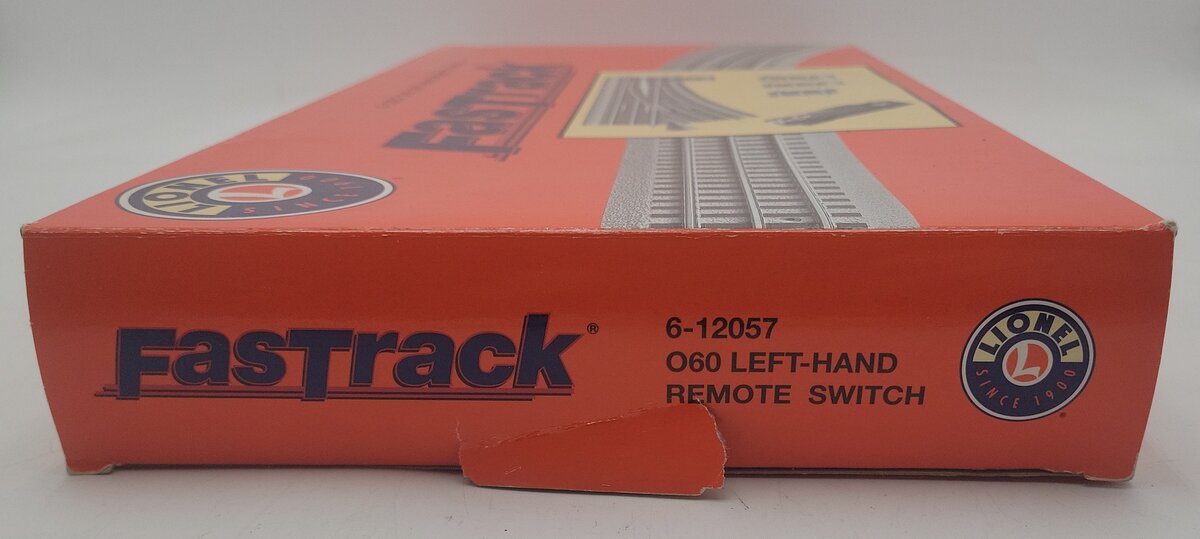 Lionel 6-12057 O O60 FasTrack Left Hand Remote Switch Turnout VG/Box