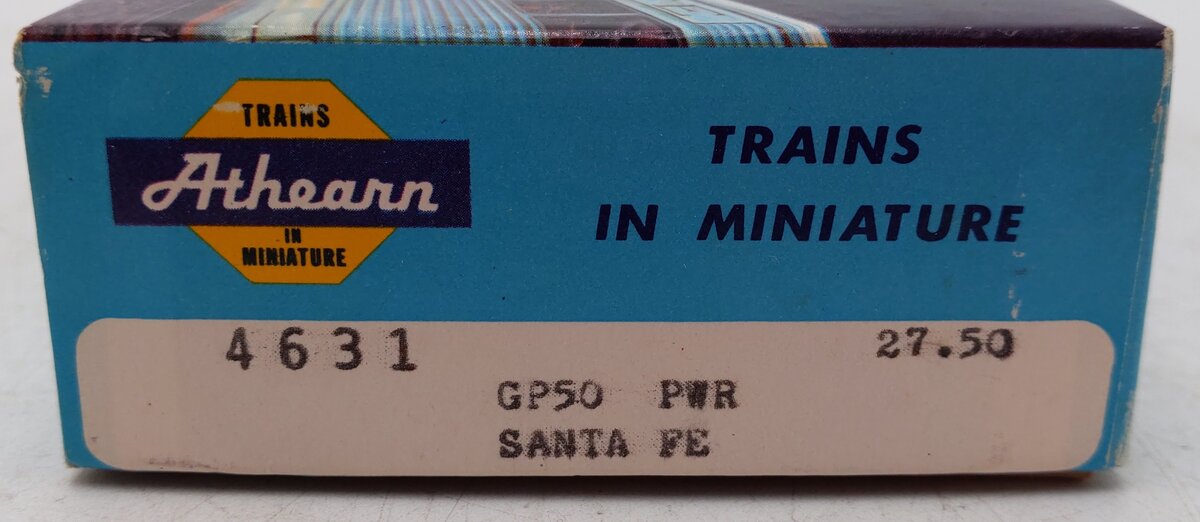 Athearn 4631 HO Santa Fe GP-50 Powered Diesel Locomotive #3814 EX/Box