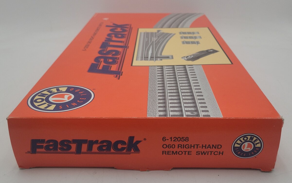 Lionel 6-12058 O O60 FasTrack Right Hand Remote Control Switch Turnout EX/Box