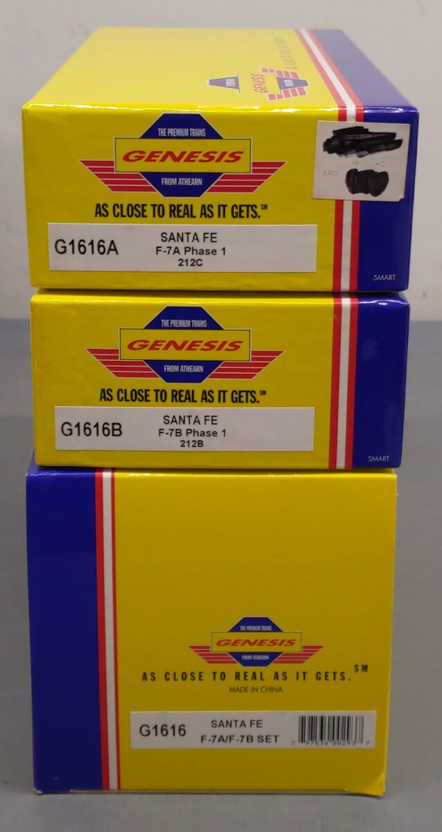 Athearn G1616 HO Santa Fe F-3 AB Diesel Locomotive Set EX/Box