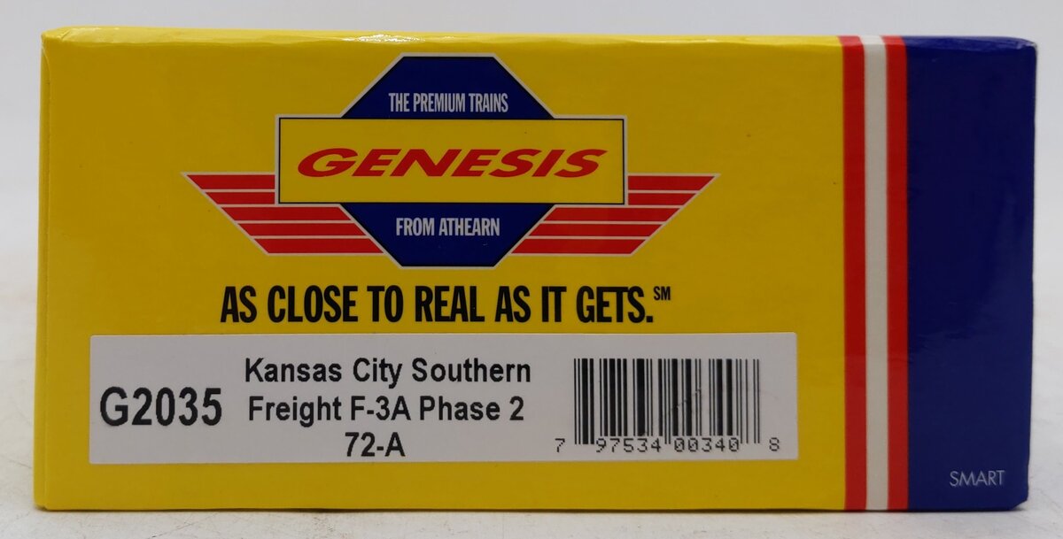 Athearn G2035 HO Kansas City Southern Freight F-3A Phase 2 # 72-A LN/Box