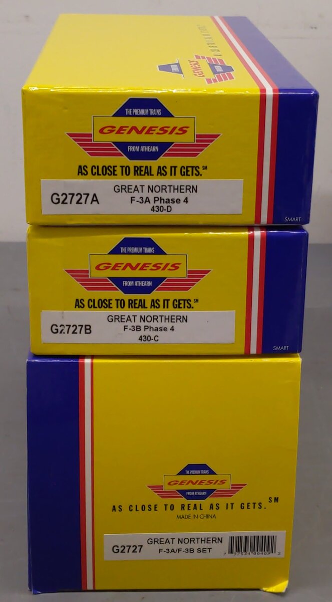 Athearn G2727 HO Scale Great Northern F-3AB Diesel Locomotive Set EX/Box