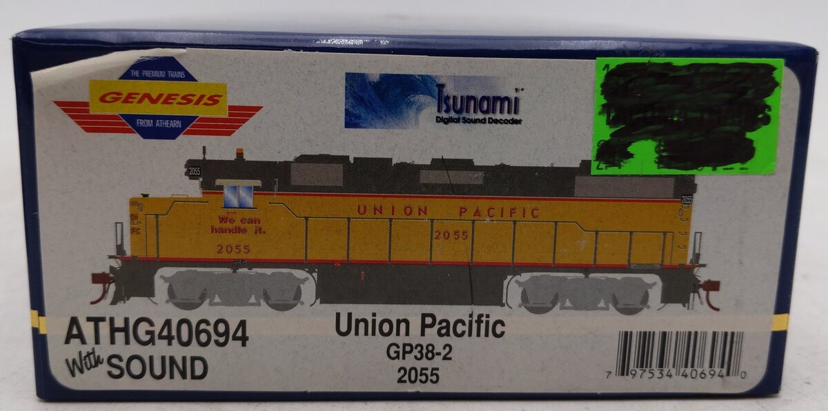 Athearn G40694 HO Union Pacific GP38-2 Diesel Locomotive #2055 w/Sound EX/Box