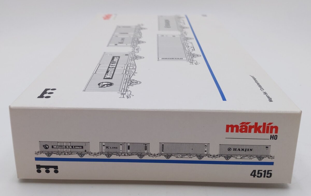 Marklin 4515 HO Scale “Container Transport“ Car Set (Set of 4) LN/Box