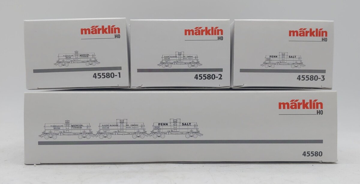 Marklin 45580 HO Scale SHP EBG & TEL 6,000 Gallon Tank Cars (Set of 3) LN/Box