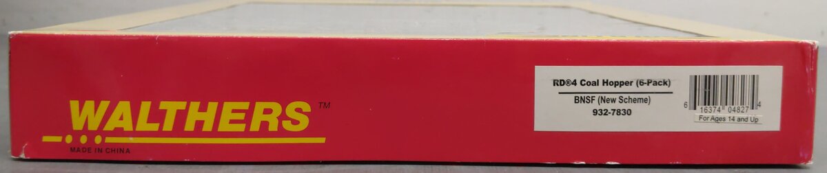 Walthers 932-7830 HO BNSF RD-4 Coal hopper (6-Pack) LN/Box