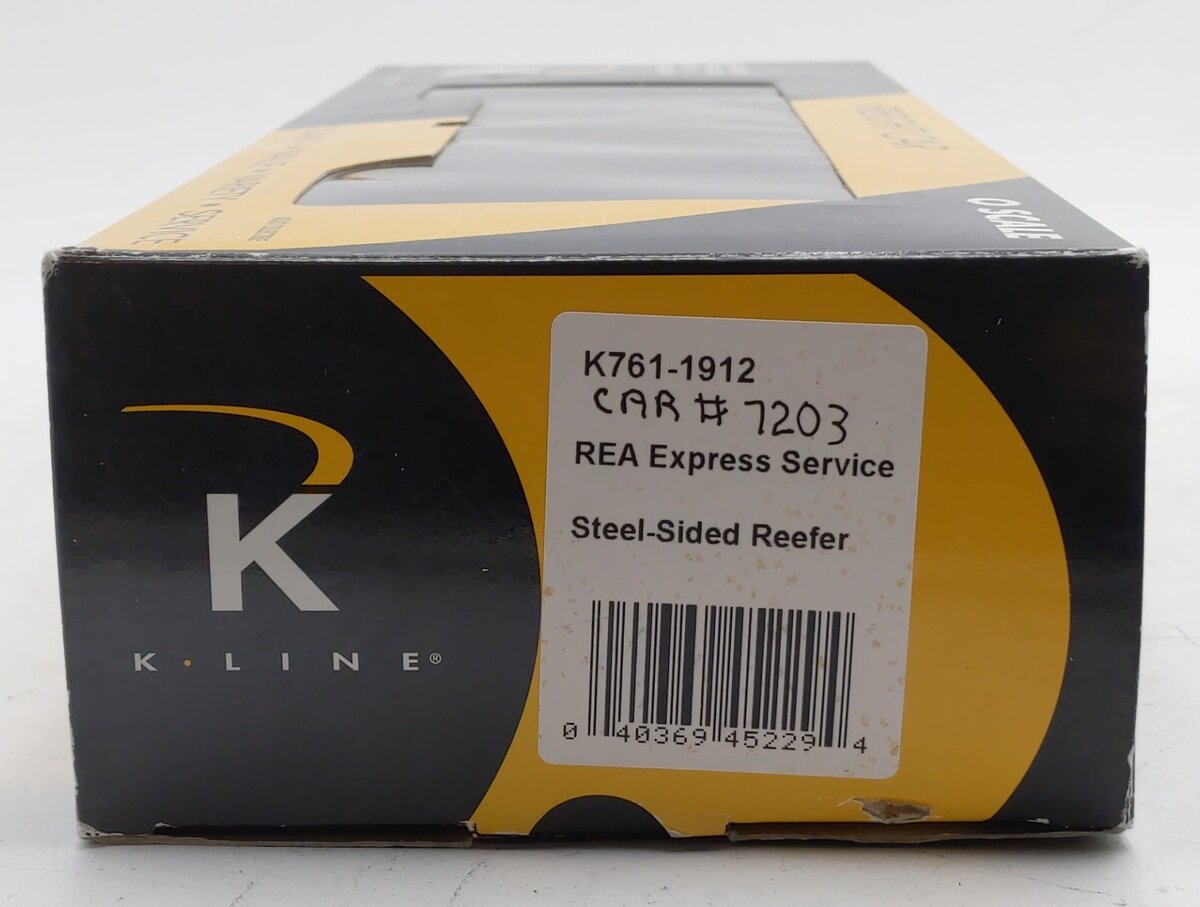 K-Line K761-1912 O Gauge REA Express Service Steel-Sided Reefer #7203 EX/Box