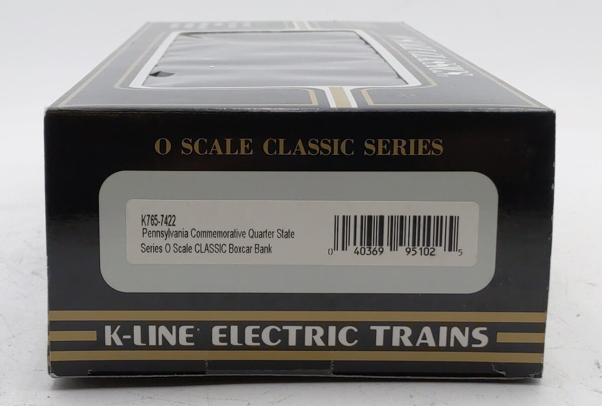 K-Line K765-7422 O Gauge Pennsylvania Quarter Boxcar #7657422 LN/Box