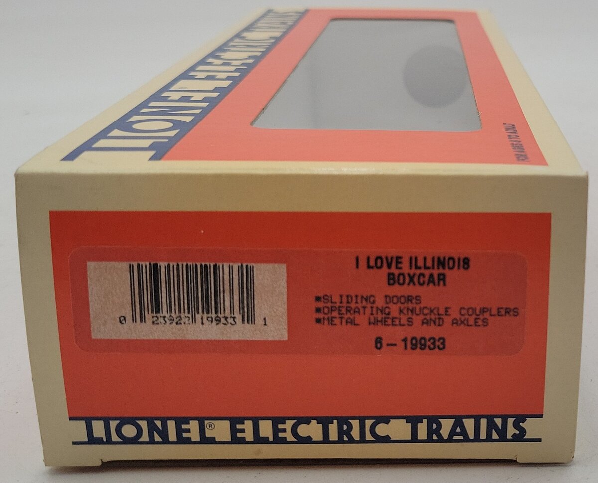 Lionel 6-19933 O Gauge I Love Illinois Boxcar #19933 LN/Box