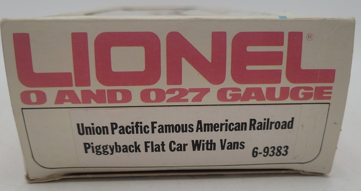 Lionel 6-9383 O Gauge Union Pacific FAR Piggyback Flatcar w/ Trailers EX/Box