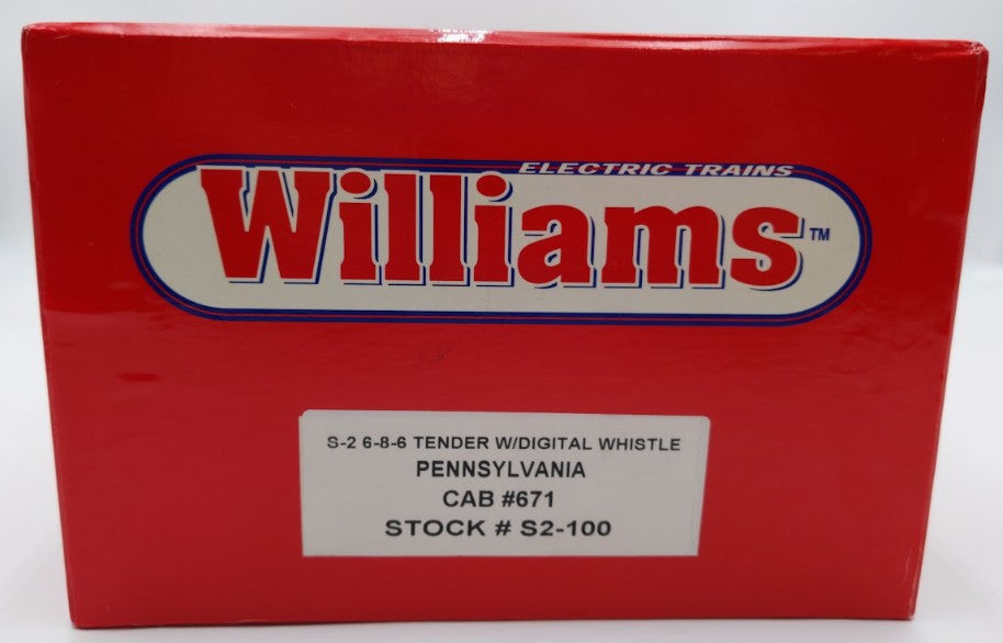 Williams S2-100 O Gauge Pennsylvania 6-8-6 Steam Turbine & Tender #671 LN/Box