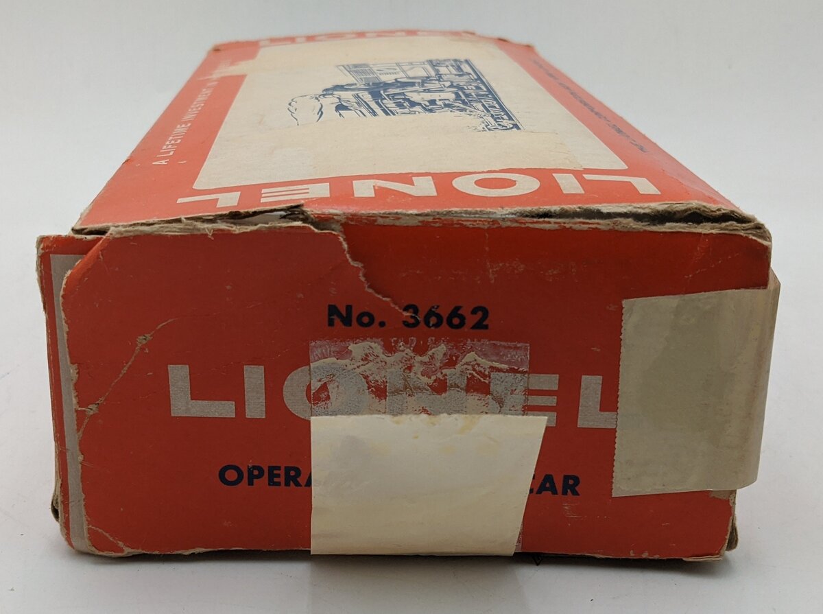 Lionel 3662 Vintage O Brown & White Automatic Reefer Car w/AAR Trucks & Platform/Box