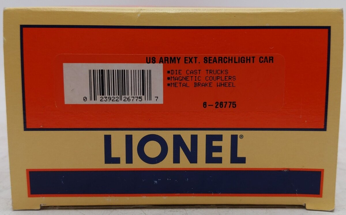 Lionel 6-26775 O Gauge US Army Operating Searchlight Car #26775 EX/Box