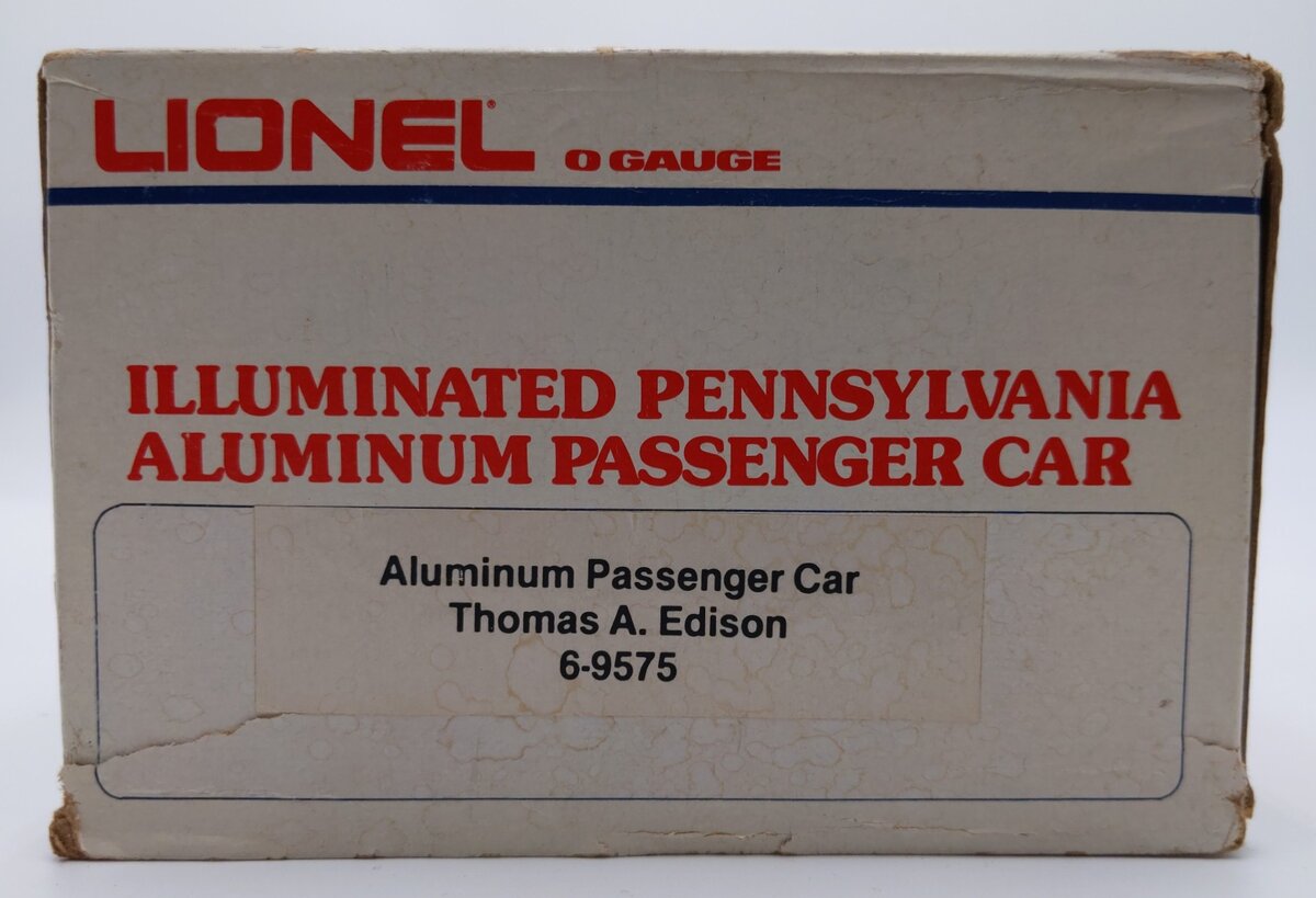 Lionel 6-9575 O Gauge Pennsylvania "Thomas A. Edison" Aluminum Passenger Car LN/Box
