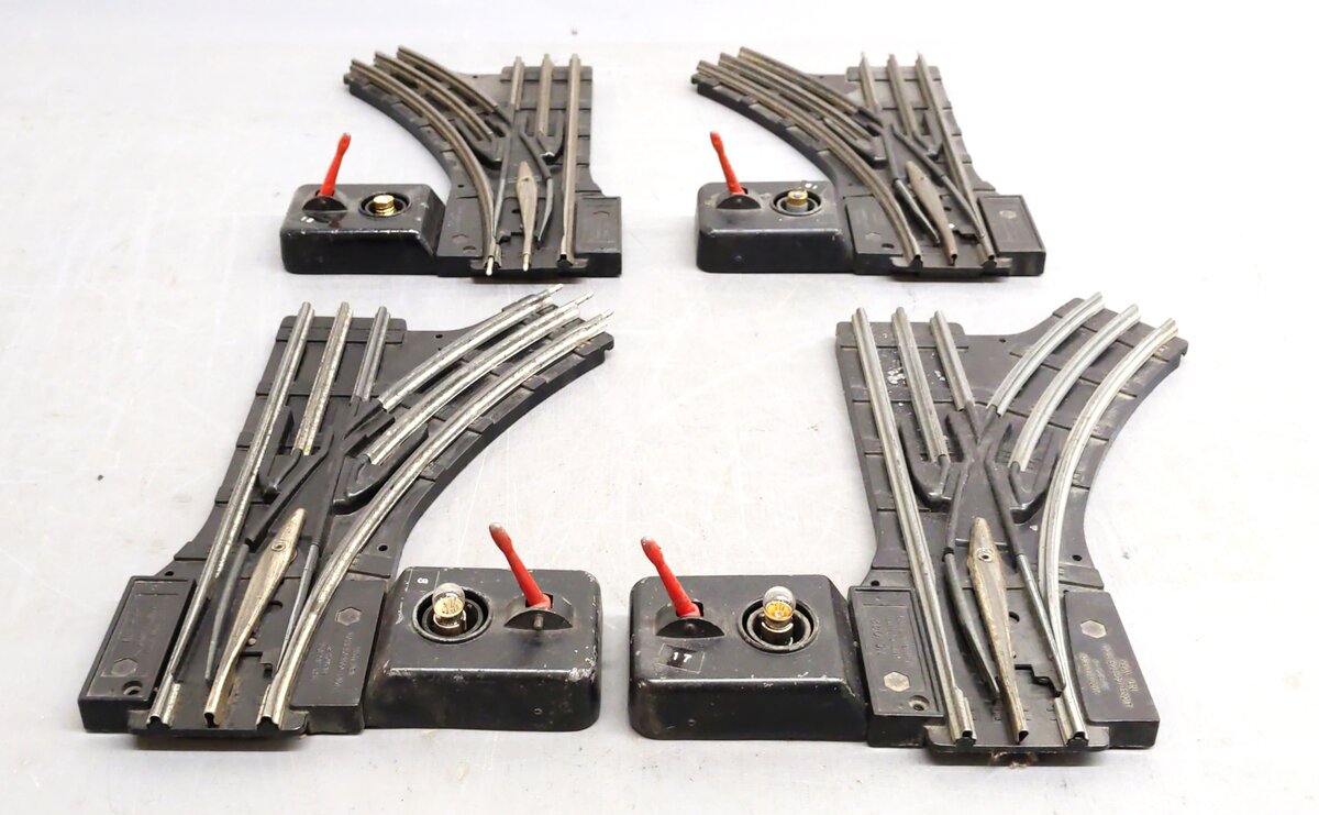 Lionel O42 Vintage O Manual Left-Hand & Right-Hand Switches (2 Pairs) VG