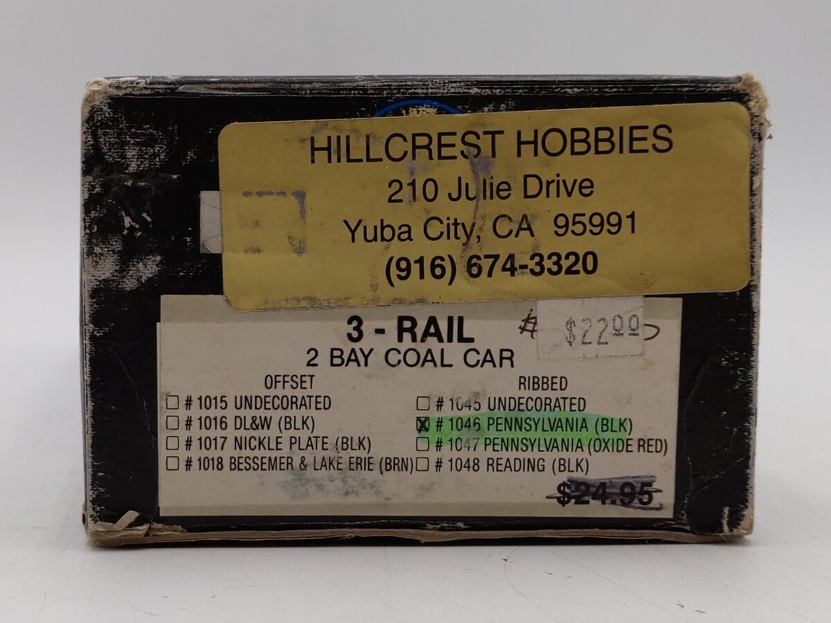 Weaver O Scale Pennsylvania Railroad 2 Bay 3 Rail Coal Car Hopper #206784 EX/Box