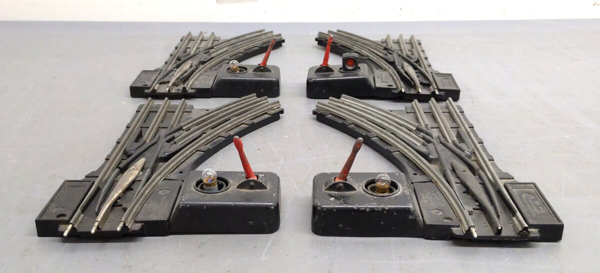 Lionel O42 Vintage O Manual Left-Hand & Right-Hand Switches (2 Pairs) VG