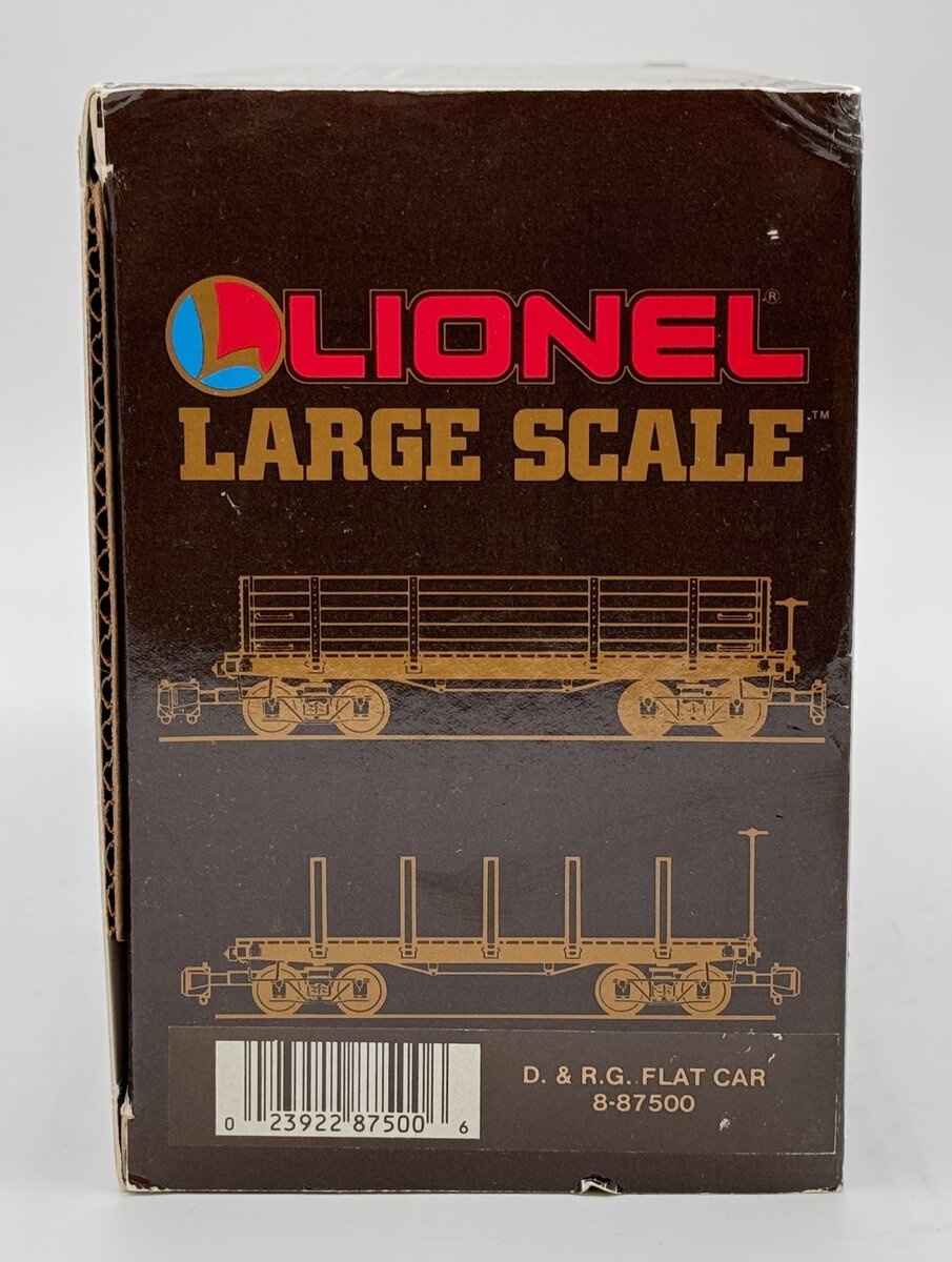 Lionel 8-87500 G Gauge Denver & Rio Grande Flatcar LN/Box