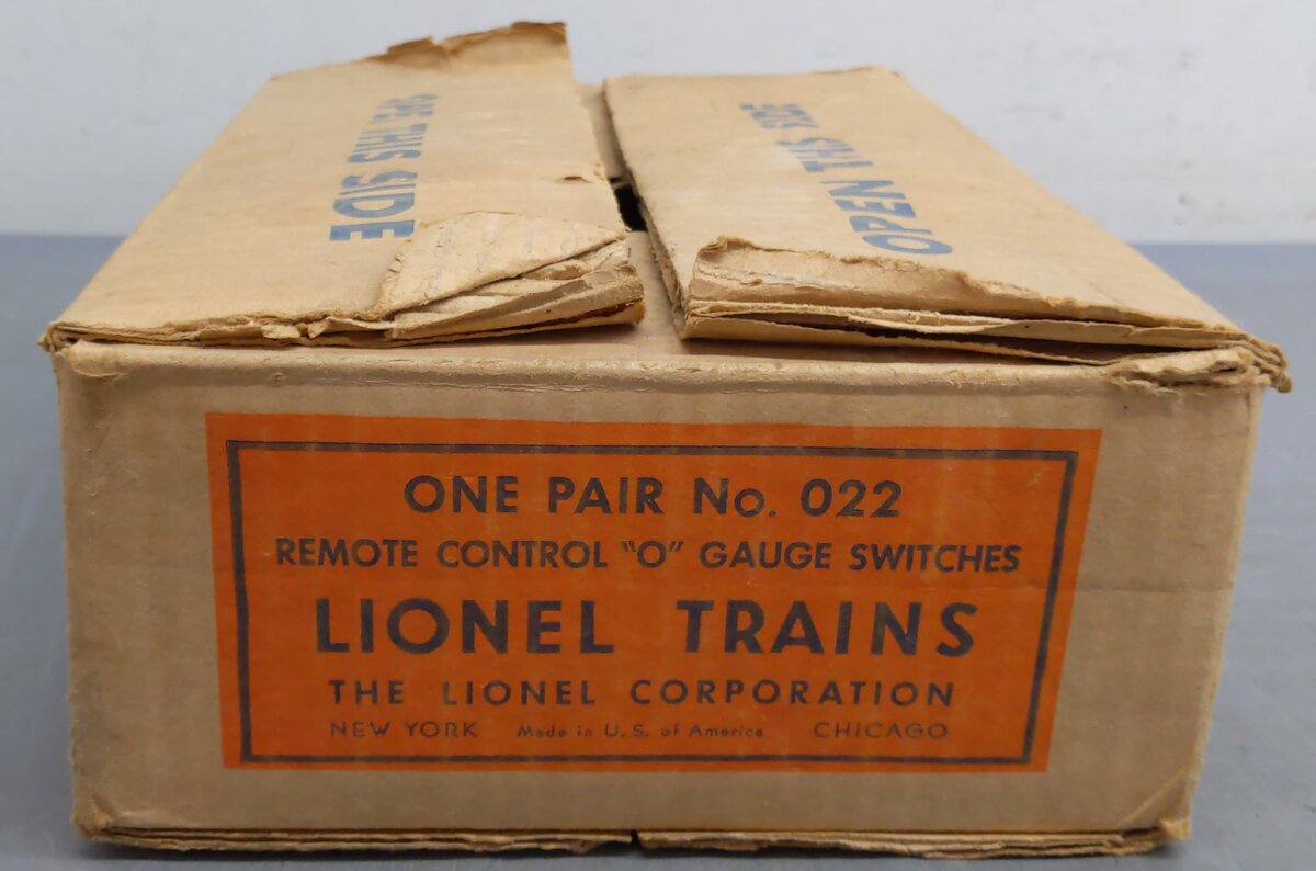 Lionel 022 Vintage O Gauge Left-Hand & Right-Hand Electric Remote Switches/Box